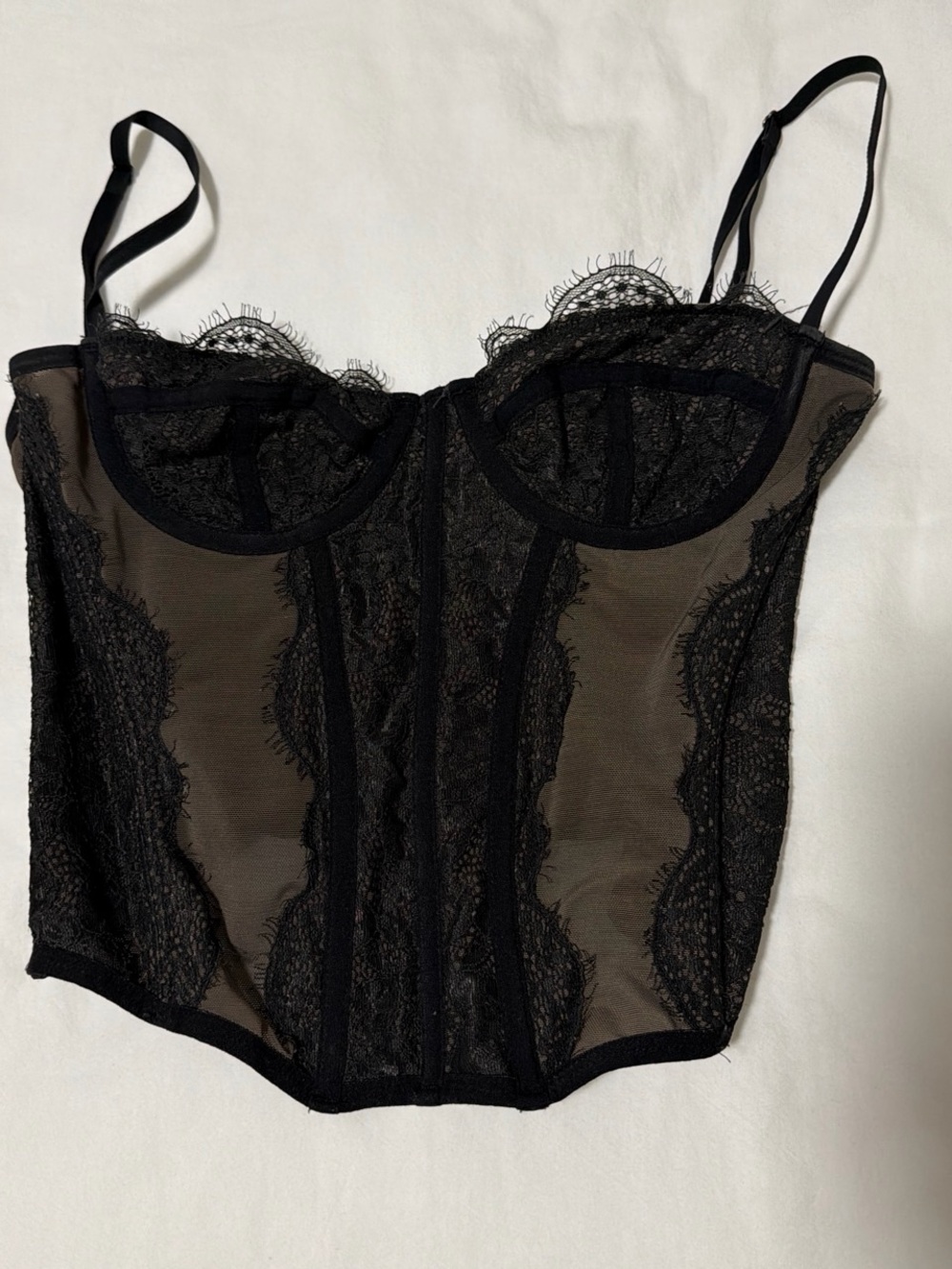 Urban outfitters black lace corset top with